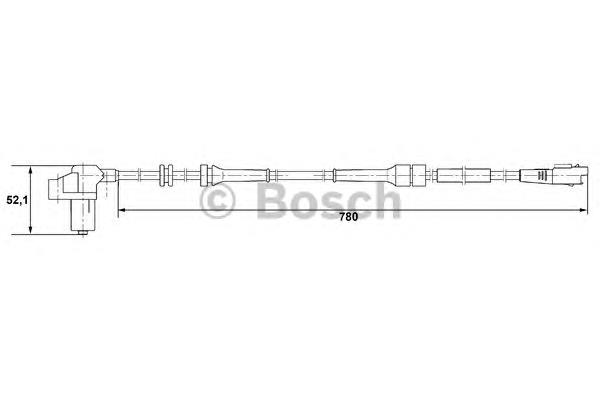 Sensor dianteiro de ABS 0265006730 Bosch