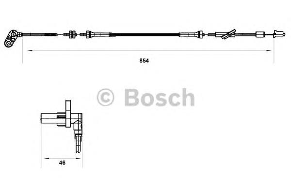 Sensor ABS dianteiro direito 0265007552 Bosch