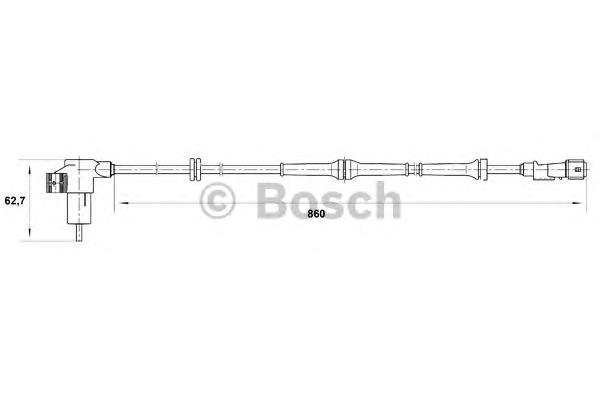 Sensor ABS traseiro 0265006209 Bosch