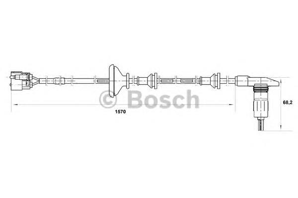 Sensor dianteiro de ABS 0265001380 Bosch