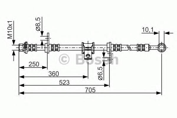 1987476755 Bosch mangueira do freio dianteira esquerda