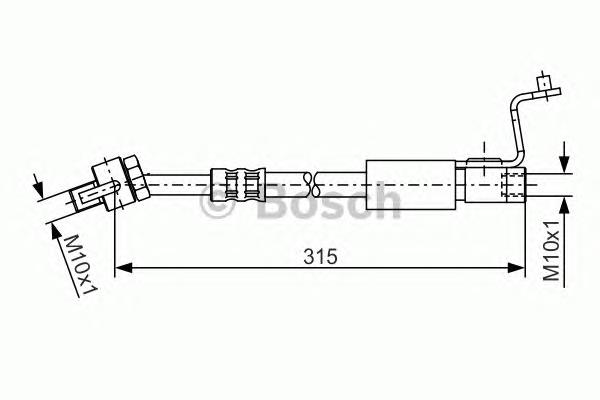 1987476812 Bosch mangueira do freio dianteira esquerda