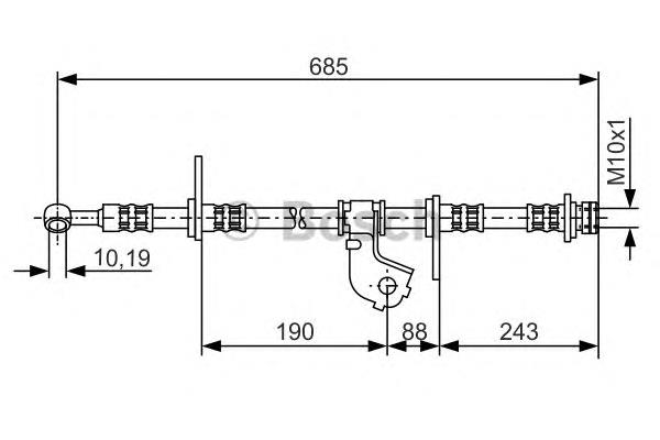 Mangueira do freio dianteira direita 1987476735 Bosch
