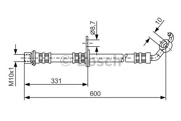 1 987 476 106 Bosch mangueira do freio dianteira direita