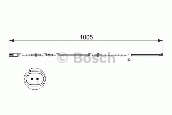 1987473521 Bosch sensor dianteiro esquerdo de desgaste das sapatas do freio