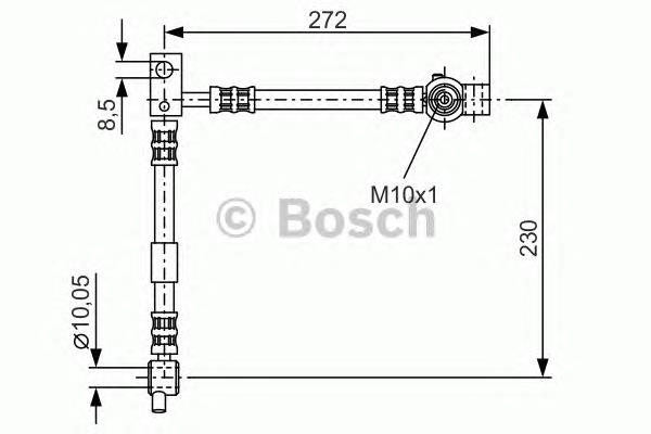 1987476361 Bosch mangueira do freio dianteira direita