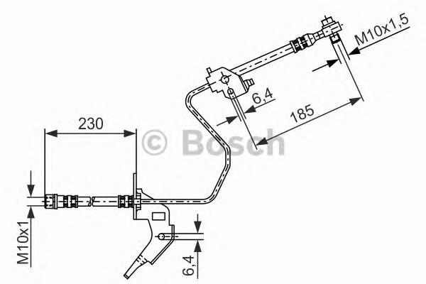 1987476199 Bosch mangueira do freio traseira esquerda