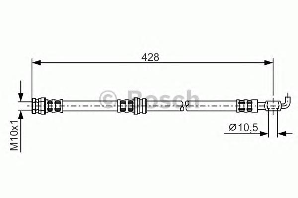 1987476166 Bosch Гибкая тормозная трубка задняя
