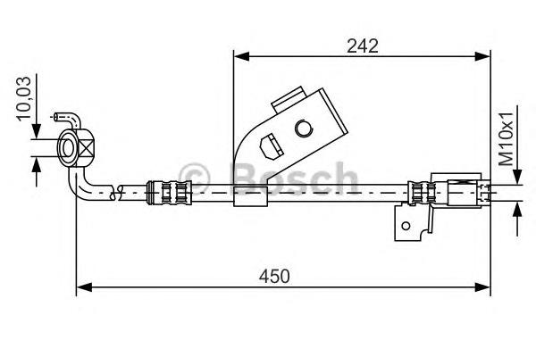 1987476184 Bosch mangueira do freio dianteira esquerda