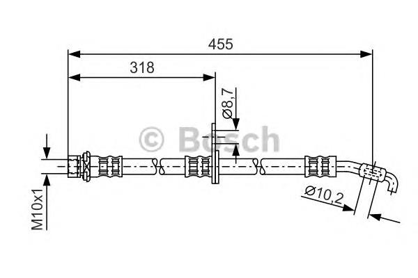 1987476255 Bosch mangueira do freio dianteira direita