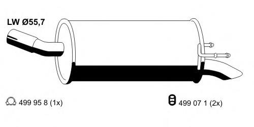 Глушитель, задняя часть 056045 Ernst