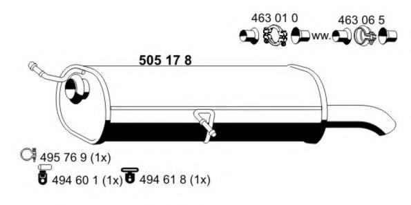 Глушитель, задняя часть 505178 Ernst