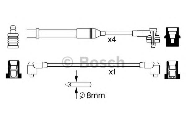 0 986 357 051 Bosch fios de alta voltagem, kit