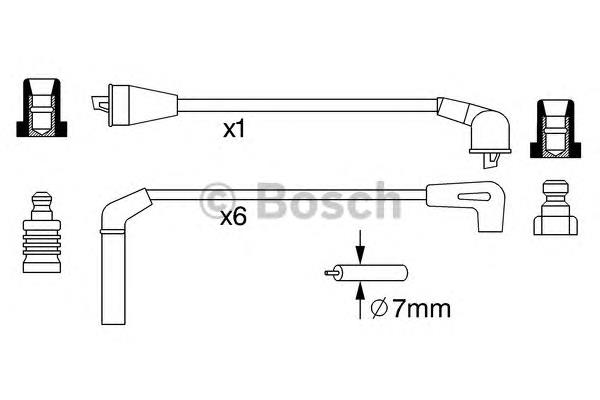 0986357248 Bosch fios de alta voltagem, kit