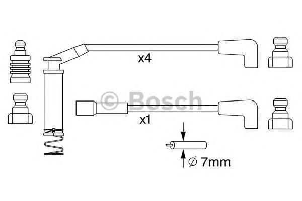 Fios de alta voltagem, kit 0986357249 Bosch