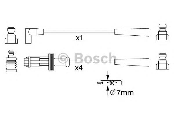 0986357251 Bosch fios de alta voltagem, kit