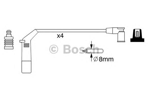 0 986 357 267 Bosch fios de alta voltagem, kit