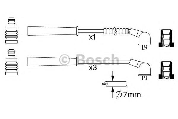 0 986 357 265 Bosch fios de alta voltagem, kit