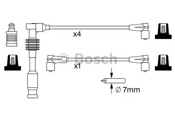 0986357227 Bosch fios de alta voltagem, kit