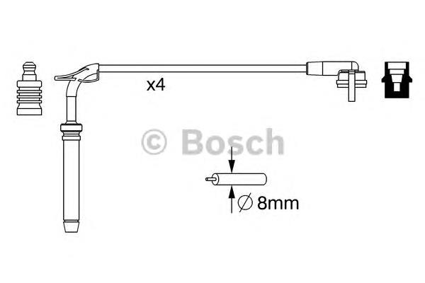 0986357245 Bosch fios de alta voltagem, kit