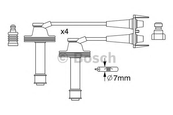 0 986 357 238 Bosch fios de alta voltagem, kit