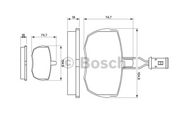 0 986 424 044 Bosch sapatas do freio dianteiras de disco