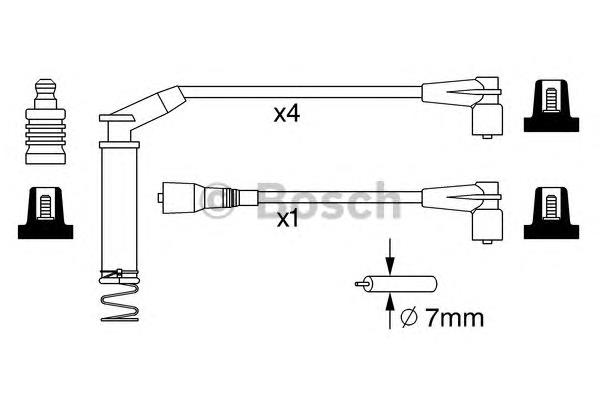 0986357281 Bosch fios de alta voltagem, kit