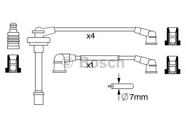 0986357282 Bosch fios de alta voltagem, kit