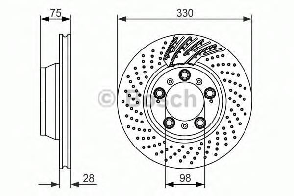 Disco do freio traseiro para Porsche 911 (991)