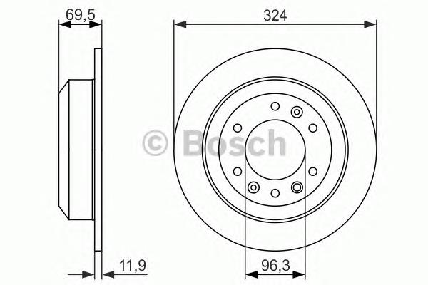 0986479598 Bosch disco do freio traseiro