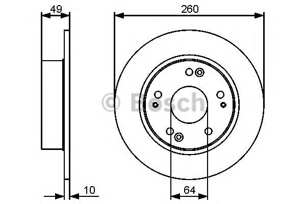 0986479450 Bosch disco do freio traseiro