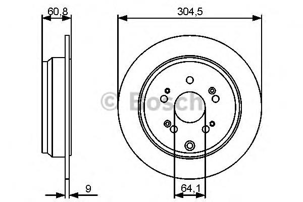 0986479452 Bosch disco do freio traseiro