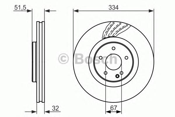 Передние тормозные диски 0986479650 Bosch