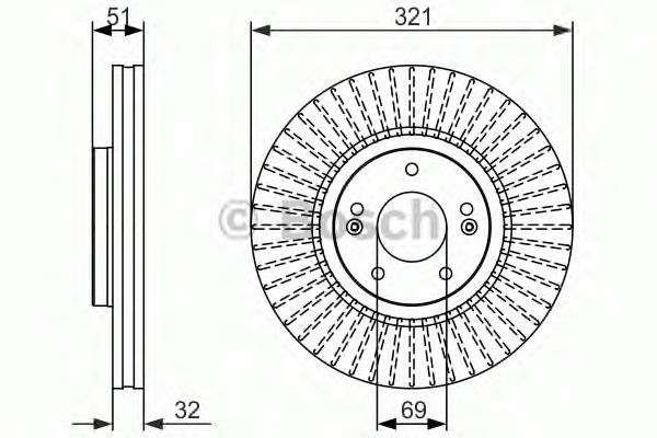 0 986 479 692 Bosch disco do freio dianteiro