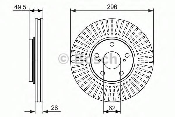Передние тормозные диски 0986479664 Bosch