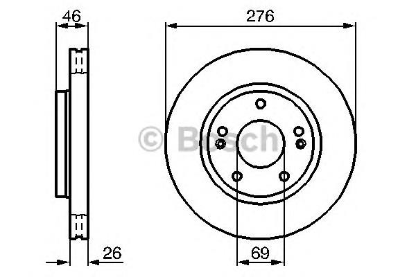 0986479124 Bosch disco do freio dianteiro