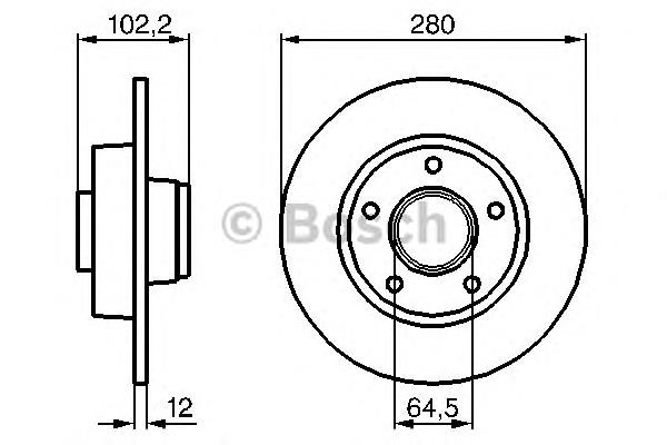 0986479144 Bosch disco do freio traseiro