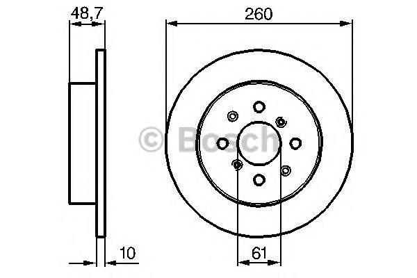 0986479014 Bosch disco do freio traseiro