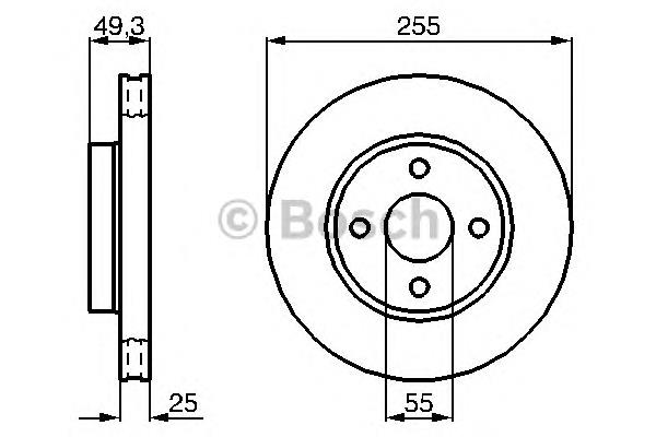 Disco do freio dianteiro 0986479084 Bosch