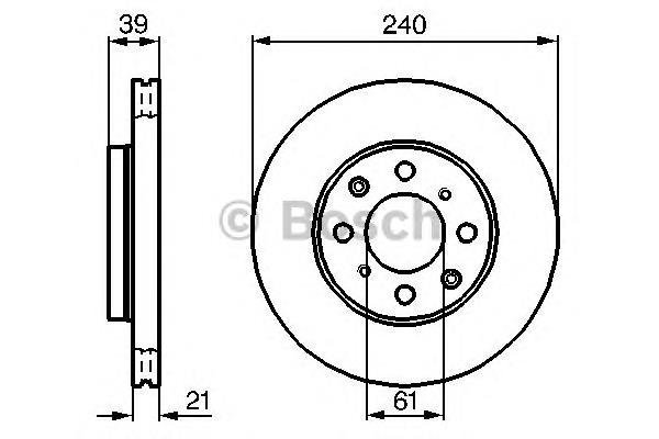 0986479033 Bosch disco do freio dianteiro