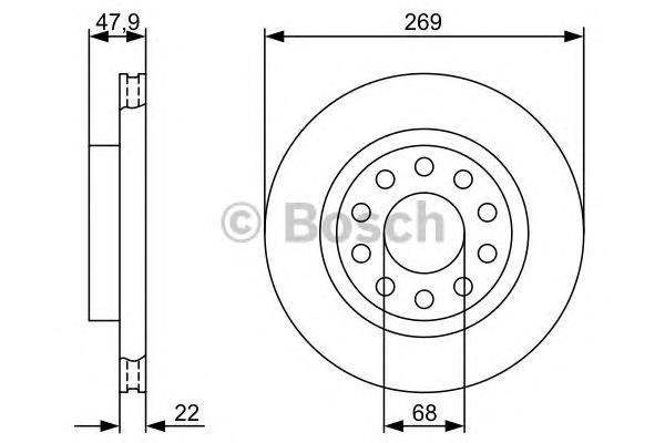 0986479366 Bosch disco do freio traseiro