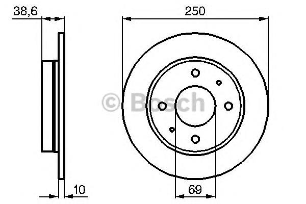 0986479236 Bosch disco do freio traseiro