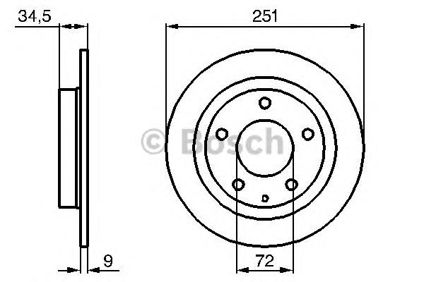 0986479208 Bosch disco do freio traseiro