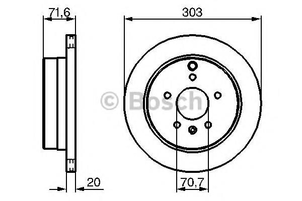 0 986 479 268 Bosch disco do freio traseiro