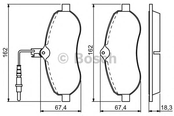 0986494163 Bosch sapatas do freio dianteiras de disco