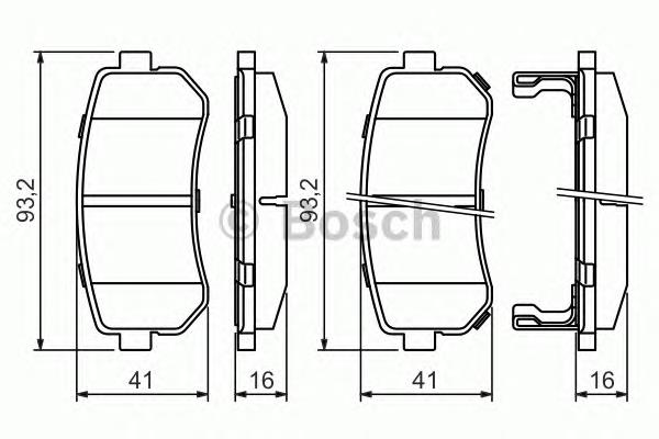 0986494140 Bosch sapatas do freio traseiras de disco