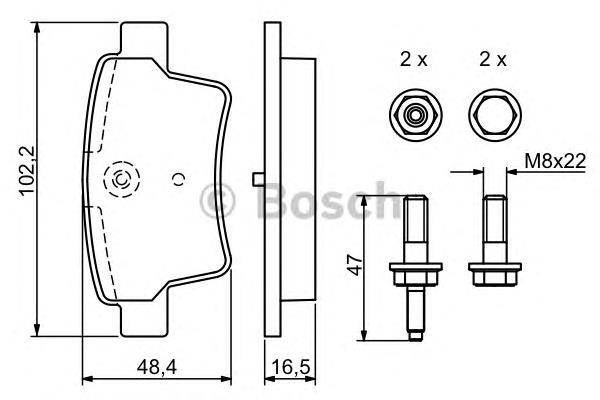 0986494199 Bosch sapatas do freio traseiras de disco