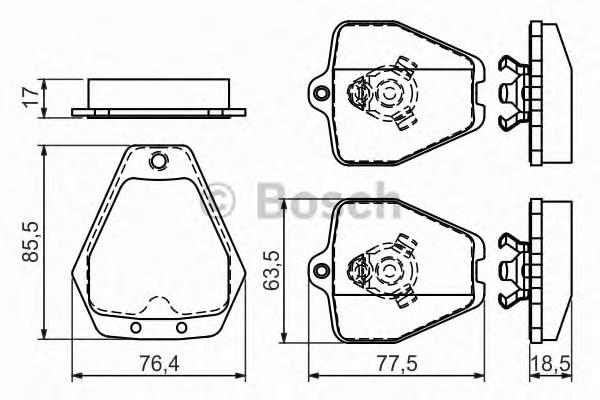 0986494215 Bosch sapatas do freio dianteiras de disco