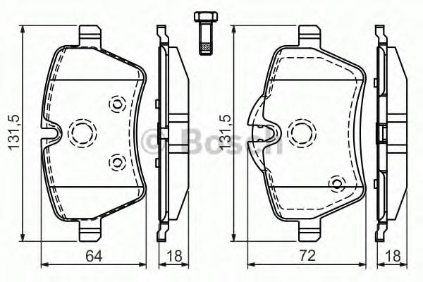 0986494168 Bosch sapatas do freio dianteiras de disco