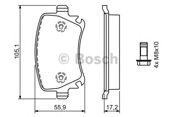 0986494062 Bosch sapatas do freio traseiras de disco